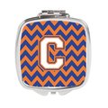 Carolines Treasures Letter C Chevron Blue and Orange No.3 Compact Mirror CJ1060-CSCM